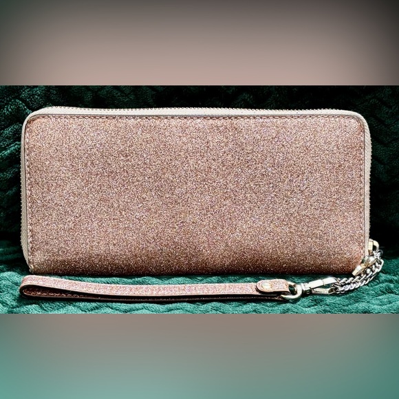 🩷💛 Michael Kors “Alex” Continental Wallet in Rose Gold Glitter - Picture 14 of 14